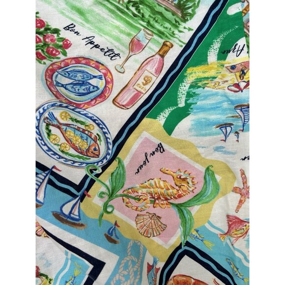 Talbots Linen Blend Colorful Lounge Pants Resort Wear Wide Leg Womens Size 2X - Picture 2 of 8